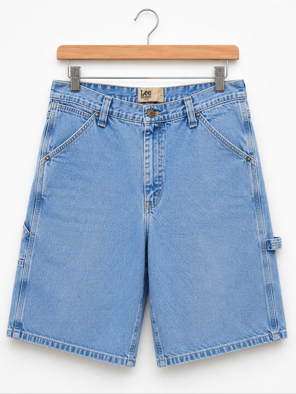 Lee Dungarees Carpenter Denim Shorts Men's Size 42 Light Wash 100% Cotton